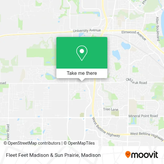 Fleet Feet Madison & Sun Prairie map