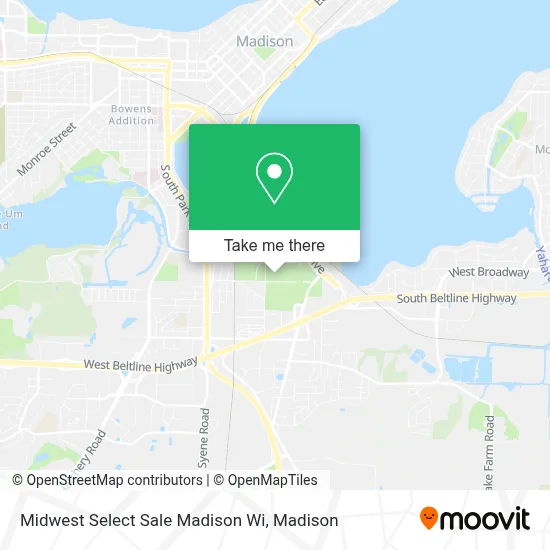 Midwest Select Sale Madison Wi map
