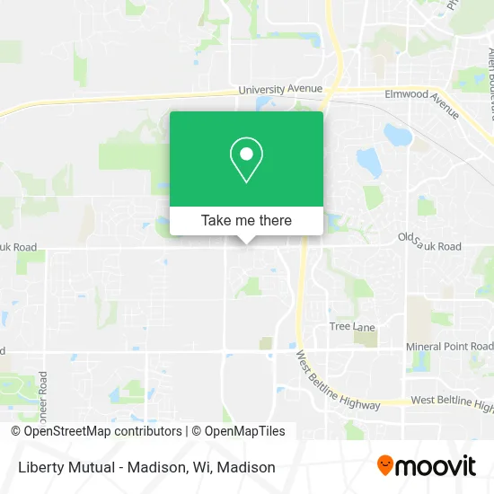 Liberty Mutual - Madison, Wi map