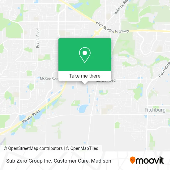Sub-Zero Group Inc. Customer Care map