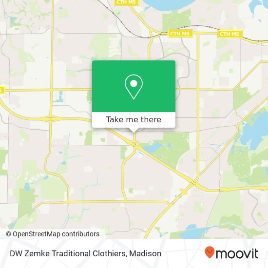 Mapa de DW Zemke Traditional Clothiers, 708 S Whitney Way Madison, WI 53711