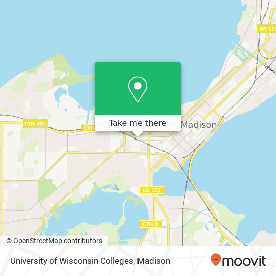 University of Wisconsin Colleges map