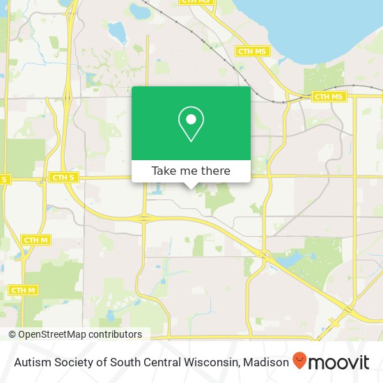 Mapa de Autism Society of South Central Wisconsin