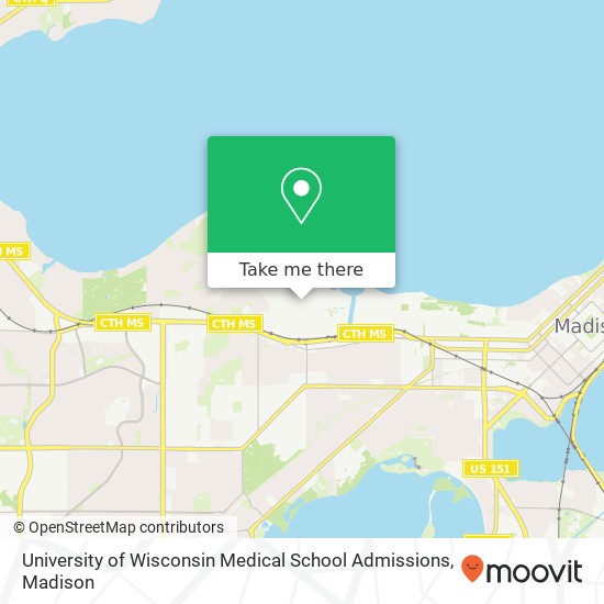 Mapa de University of Wisconsin Medical School Admissions