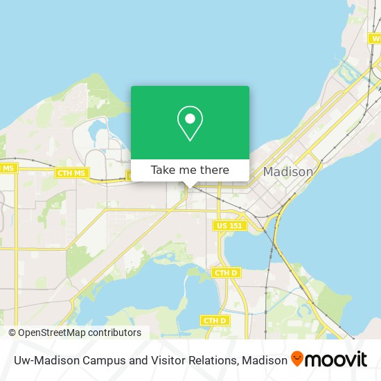 Uw-Madison Campus and Visitor Relations map