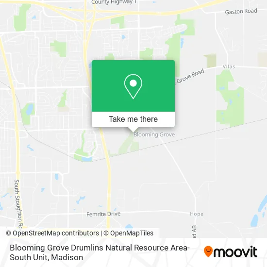 Mapa de Blooming Grove Drumlins Natural Resource Area- South Unit
