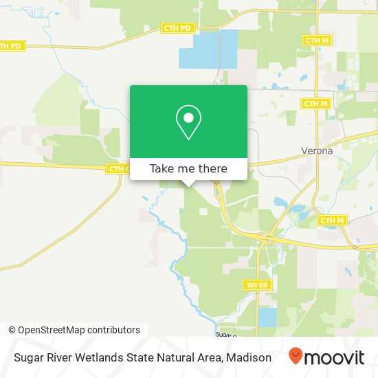 Mapa de Sugar River Wetlands State Natural Area