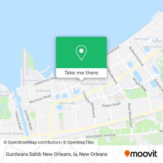 Gurdwara Sahib New Orleans, la map