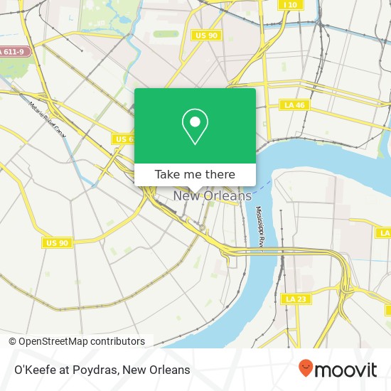 O'Keefe at Poydras map