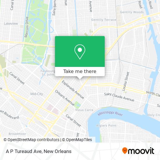 A P Tureaud Ave map