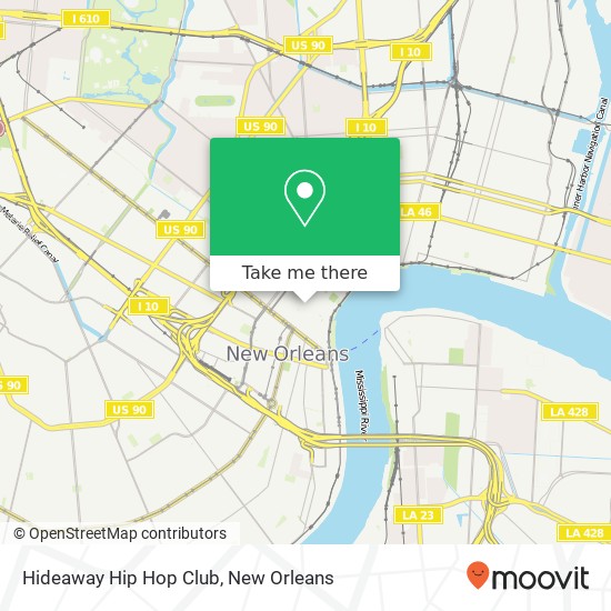 Mapa de Hideaway Hip Hop Club