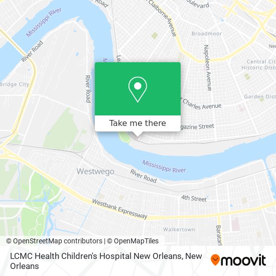 LCMC Health Children's Hospital New Orleans map