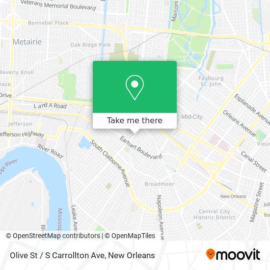 Mapa de Olive St / S Carrollton Ave