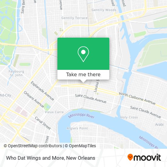 Who Dat Wings and More map