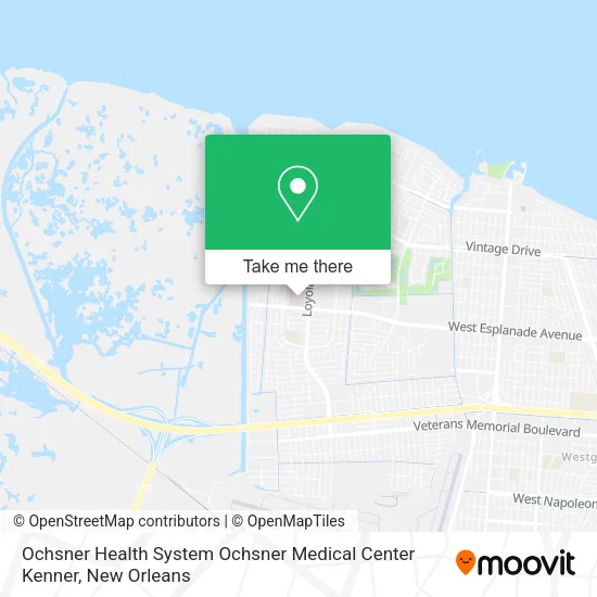 Mapa de Ochsner Health System Ochsner Medical Center Kenner