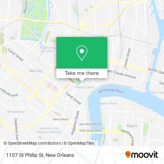Mapa de 1107 St Philip St