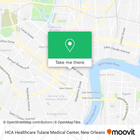 HCA Healthcare Tulane Medical Center map