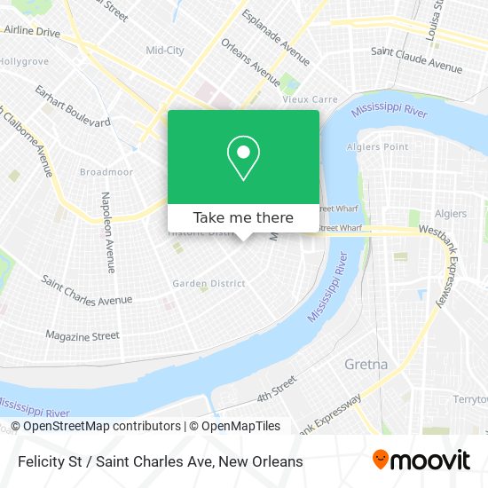 Felicity St / Saint Charles Ave map