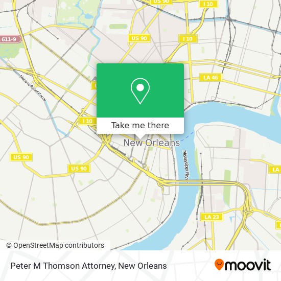 Peter M Thomson Attorney map