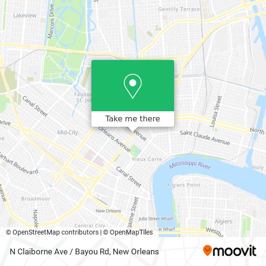 N Claiborne Ave / Bayou Rd map