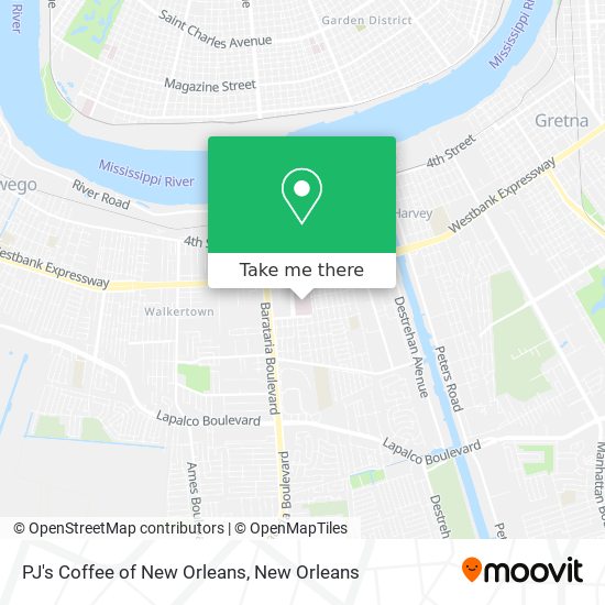 PJ's Coffee of New Orleans map