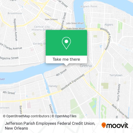 Jefferson Parish Employees Federal Credit Union map
