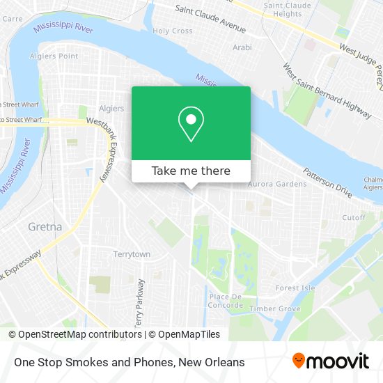 One Stop Smokes and Phones map