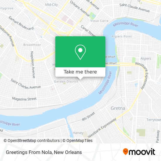 Greetings From Nola map