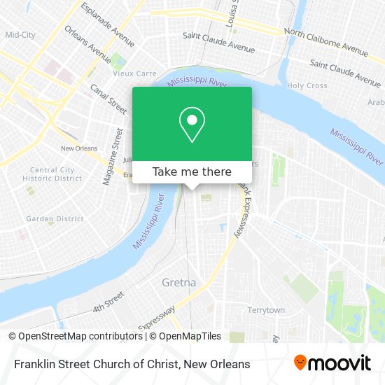 Franklin Street Church of Christ map