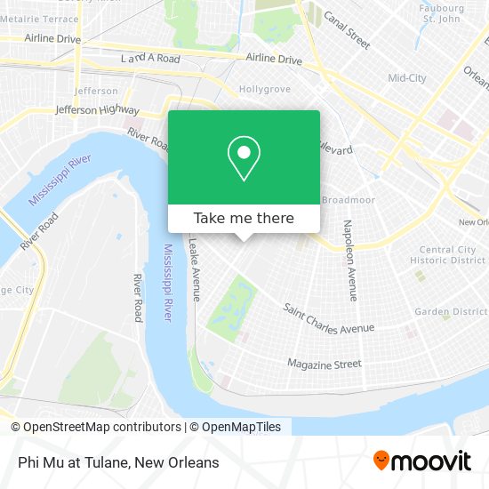 Phi Mu at Tulane map