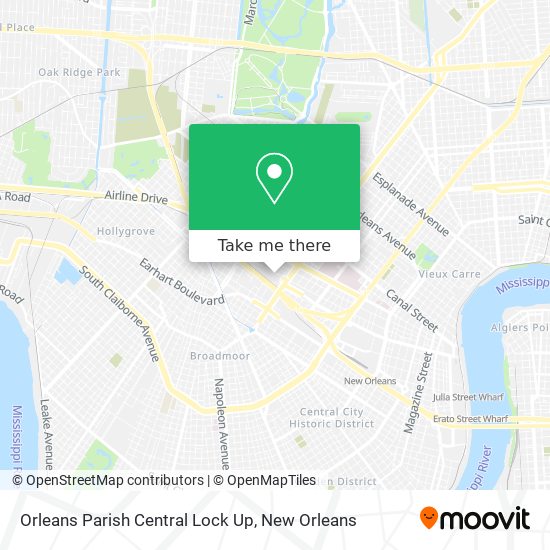 Orleans Parish Central Lock Up map