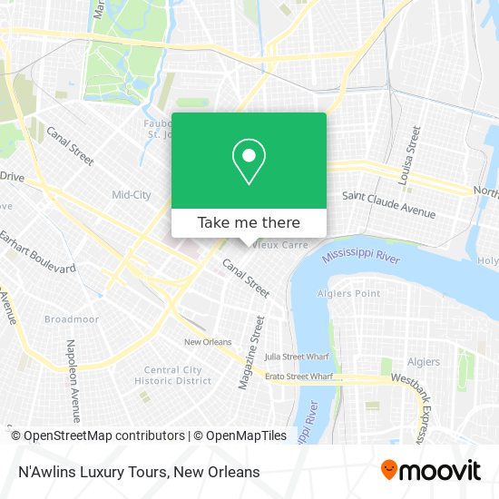 Mapa de N'Awlins Luxury Tours