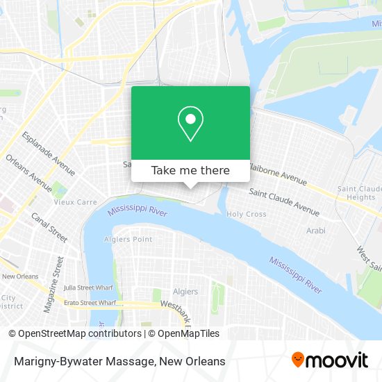 Marigny-Bywater Massage map