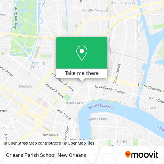 Orleans Parish School map