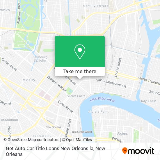 Mapa de Get Auto Car Title Loans New Orleans la