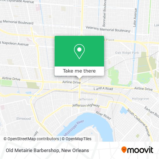 Old Metairie Barbershop map