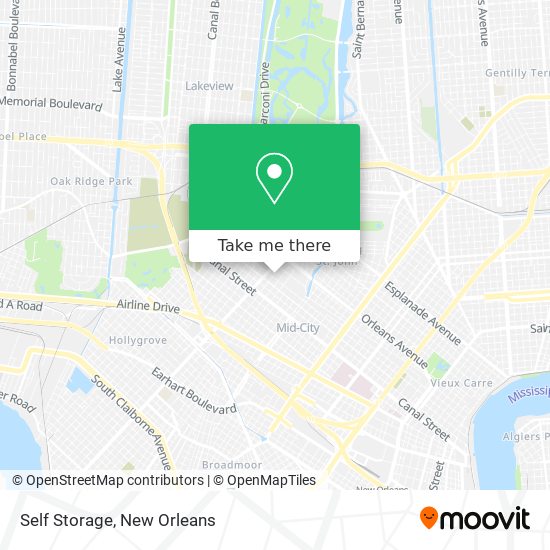 Self Storage map