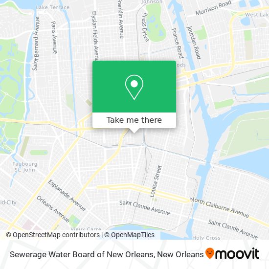 Sewerage Water Board of New Orleans map