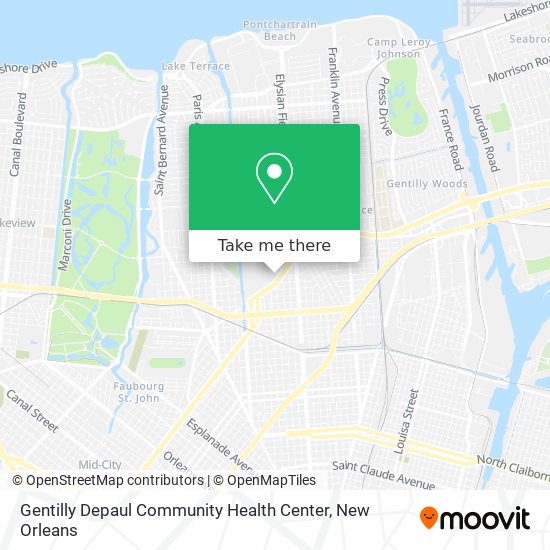 Mapa de Gentilly Depaul Community Health Center