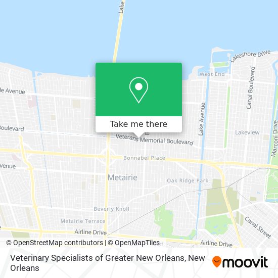Veterinary Specialists of Greater New Orleans map