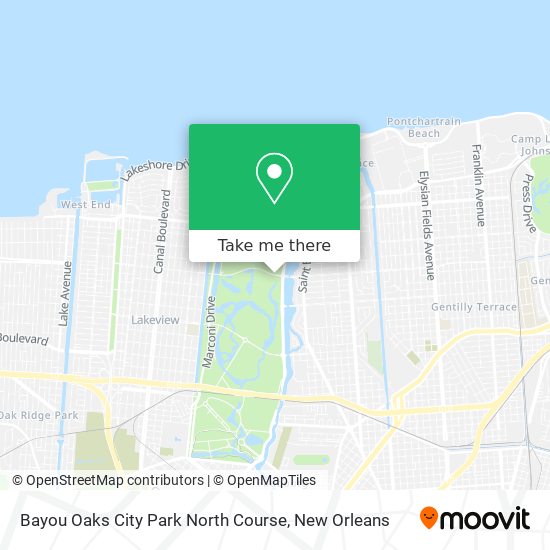 Bayou Oaks City Park North Course map