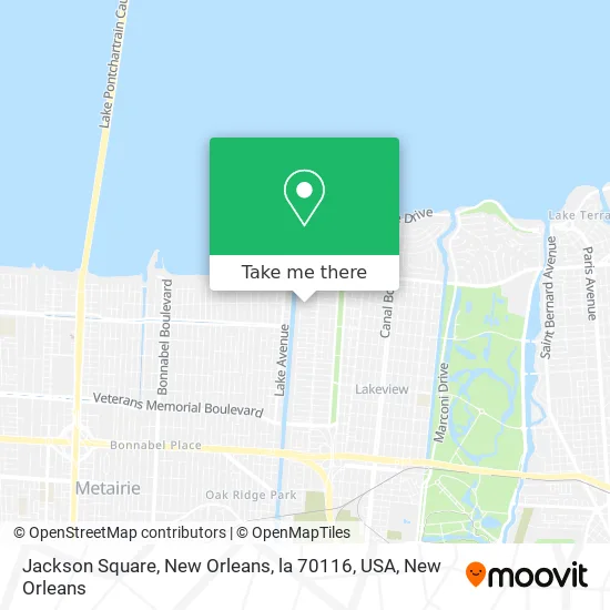 Mapa de Jackson Square, New Orleans, la 70116, USA