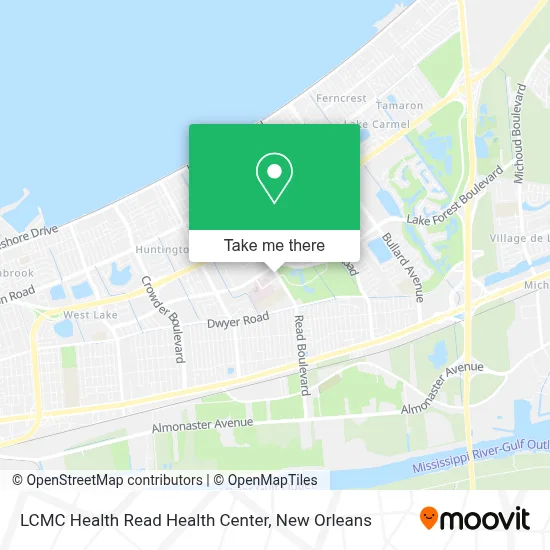 LCMC Health Read Health Center map