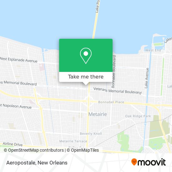Cómo llegar a Aeropostale en Metairie en Autobús o Streetcar?