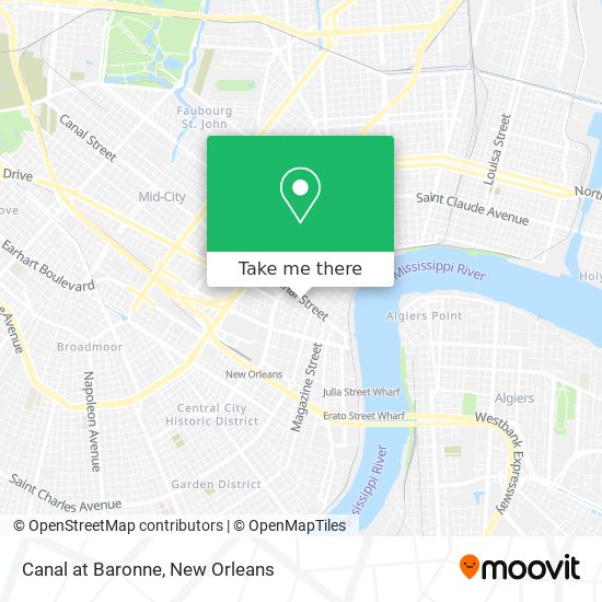 Canal at Baronne map