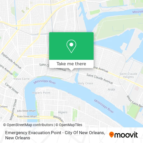 Emergency Evacuation Point - City Of New Orleans map