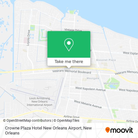 Mapa de Crowne Plaza Hotel New Orleans Airport