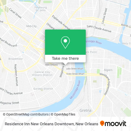 Mapa de Residence Inn New Orleans Downtown