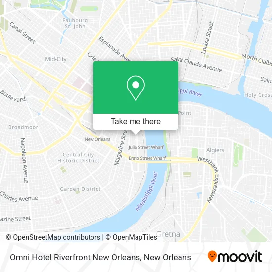 Mapa de Omni Hotel Riverfront New Orleans