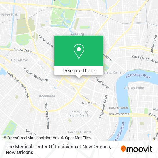The Medical Center Of Louisiana at New Orleans map